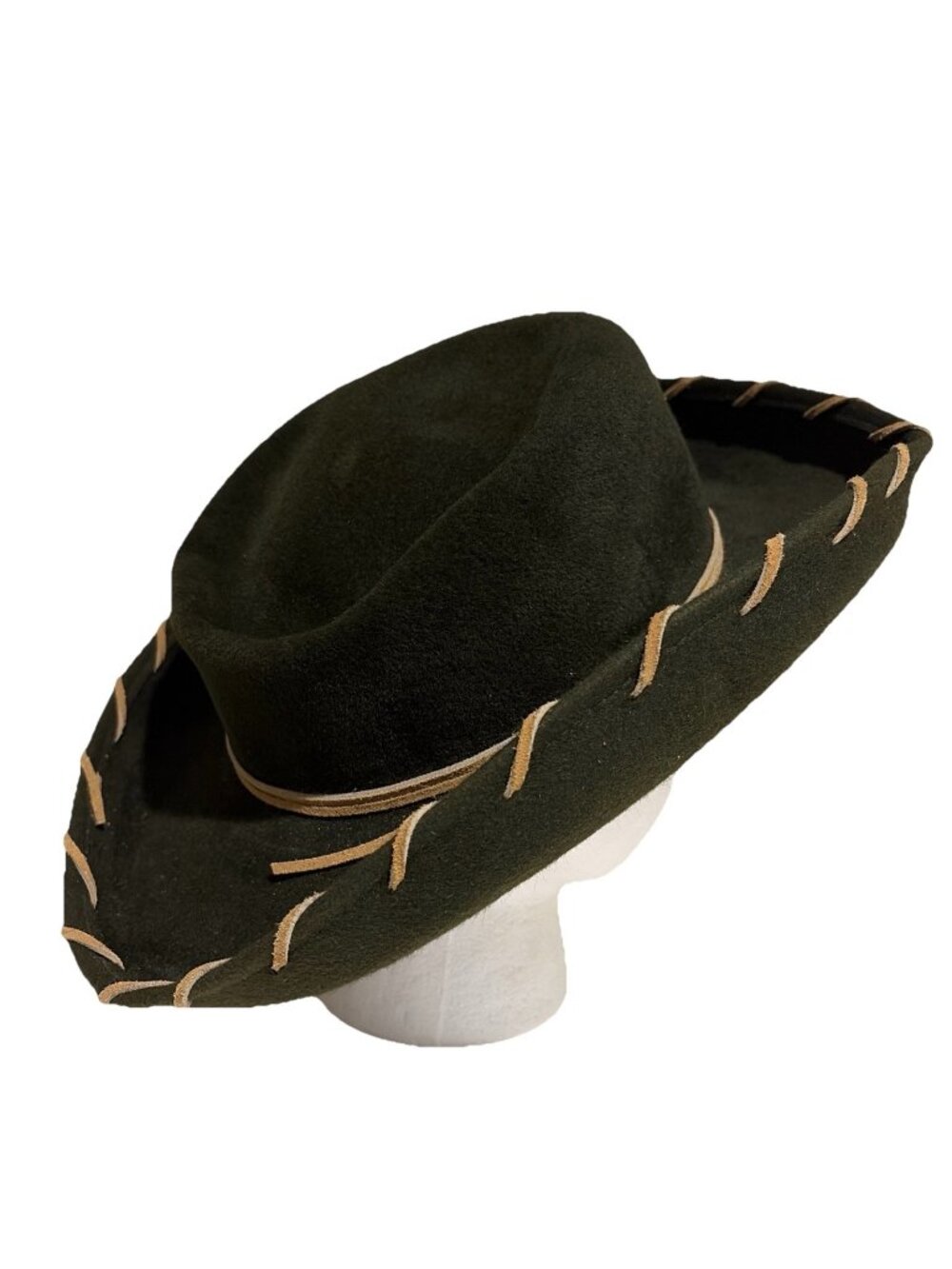 Vintage Kathy Jeanne Women's Western Cowboy Hat Brown Wool Festival Rodeo USA